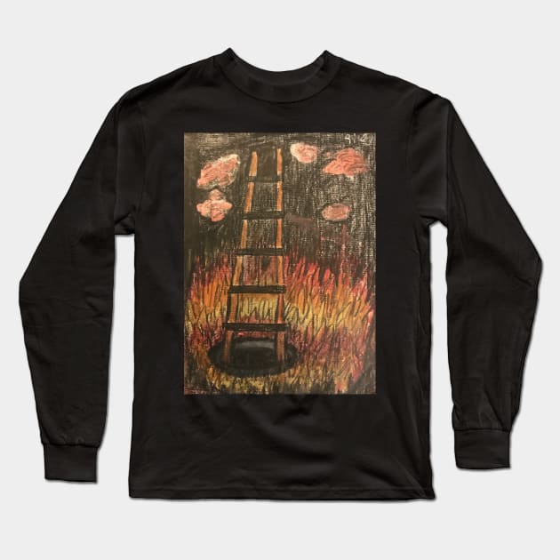 Climbing out of the Ring of fire by Riley Long Sleeve T-Shirt by Artladyjen